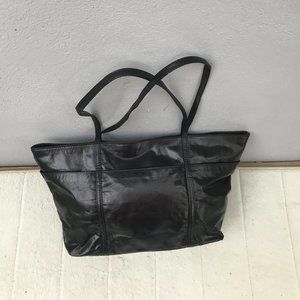 Latico Black Leather Tote Shoulder Bag Zipped Double Straps NWOT